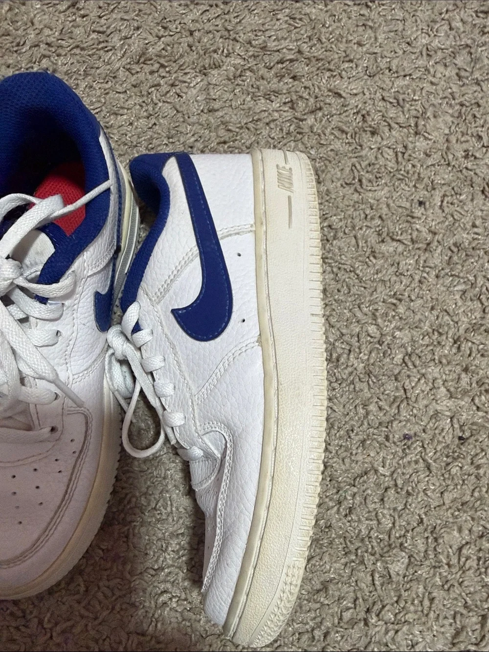 White and Blue  kids Athletic Sneakers